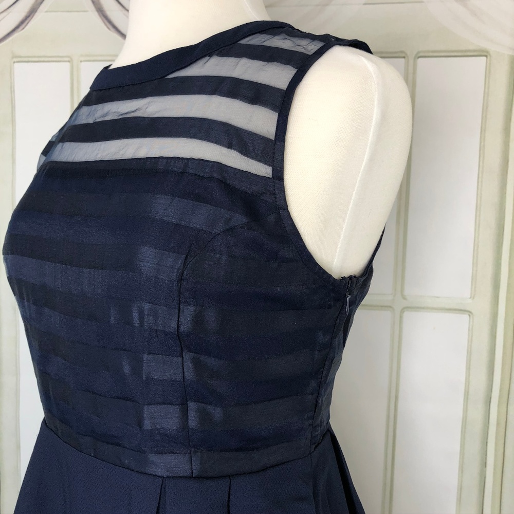 Esley Illusion Organza-Paneled A-line Dress - Picture 8 of 8